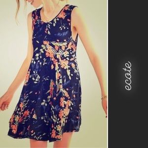 🏝️ UO Ecote Black Floral Swing Summer Dress • XS